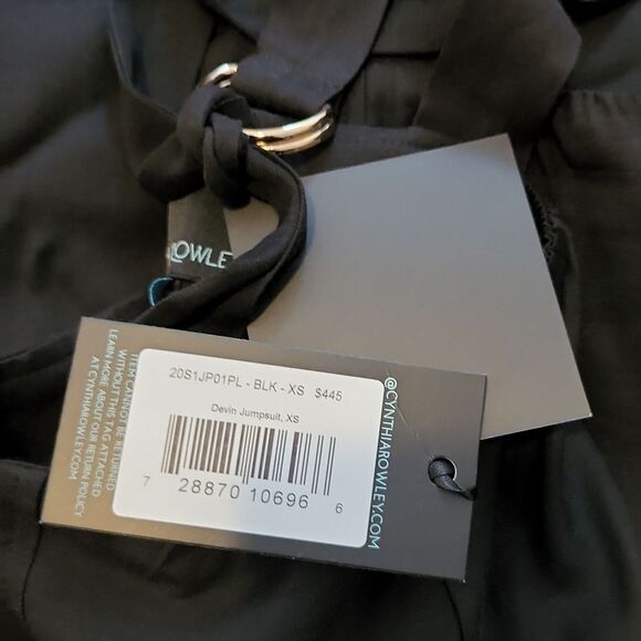 NWT Cynthia Rowley Devin Black Jumpsuit Overalls - Picture 6 of 6